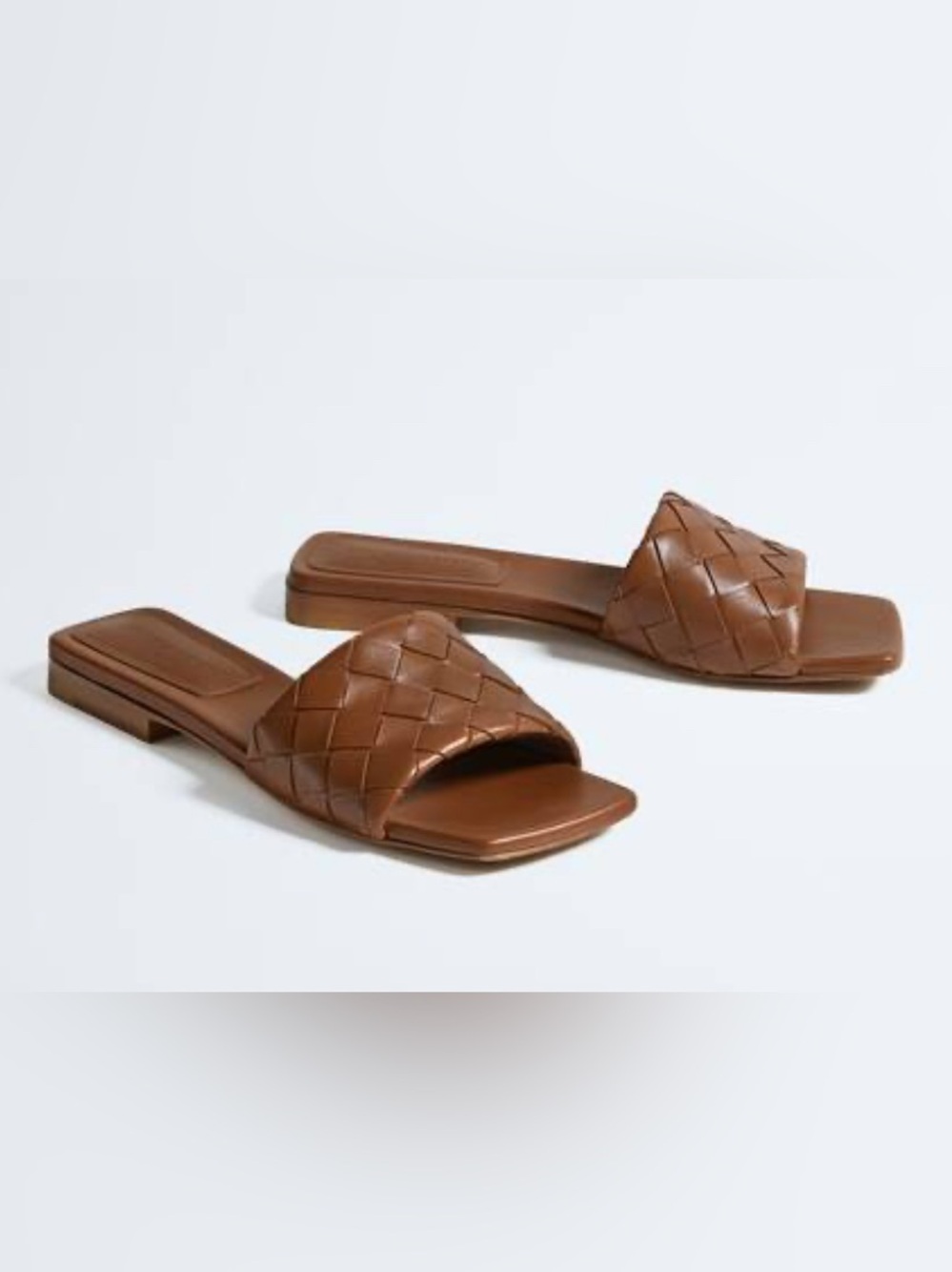 Bottega Veneta Parco Wide Strap Slide Sandals in Brown Size 38 (7.5)